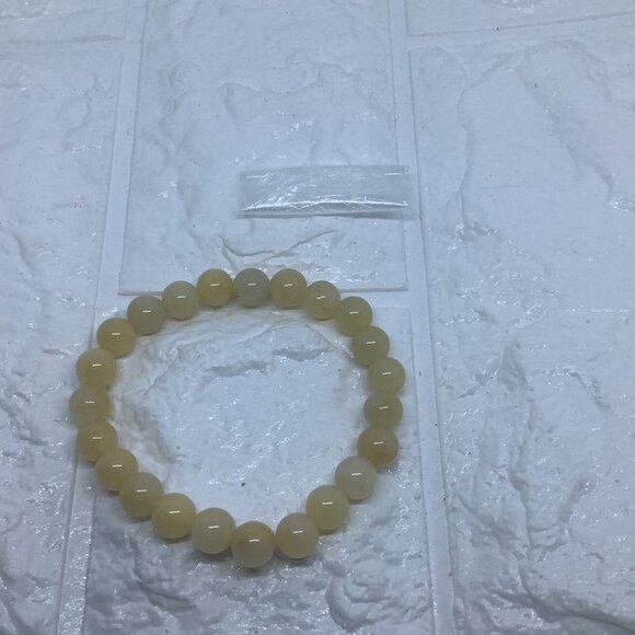 Gemstone Natural Yellow Quartz Round Bead Ball 8MM Stretch Bracelet Unisex - Picture 5 of 6